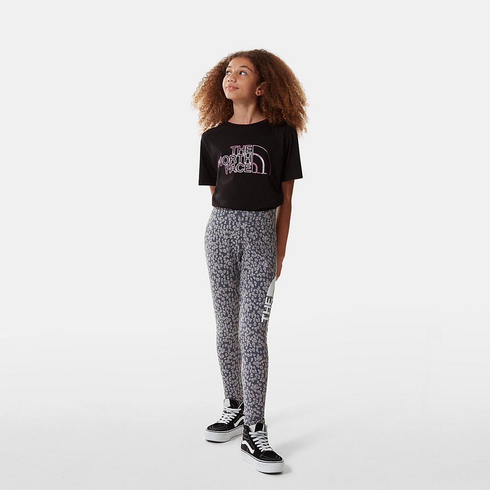 The North Face Leggings Girls Australia - The North Face Big Logo Grey Leopard (ZCP-981605)